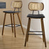 27.2” Counter Height Bar Stools with Rattan Back