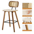27.2” Counter Height Bar Stools with Rattan Back