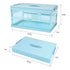 Collapsible Storage Bins Stackable Clear Containers w/ Lid Handle - millionsource