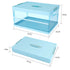 Collapsible Storage Bins Stackable Clear Containers w/ Lid Handle - millionsource