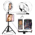 LED Ring Light Extendable Tripod Stand and Phone Holders