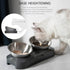 Single/Double Pet Bowls w/Raised Stand 15° Tilted Cat Feeder - millionsource