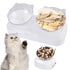 Single/Double Pet Bowls w/Raised Stand 15° Tilted Cat Feeder - millionsource