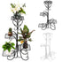 4 Tiers Metal Pot Plant Stand Garden Planter Outdoor Indoor Shelves - millionsource