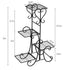 4 Tiers Metal Pot Plant Stand Garden Planter Outdoor Indoor Shelves - millionsource