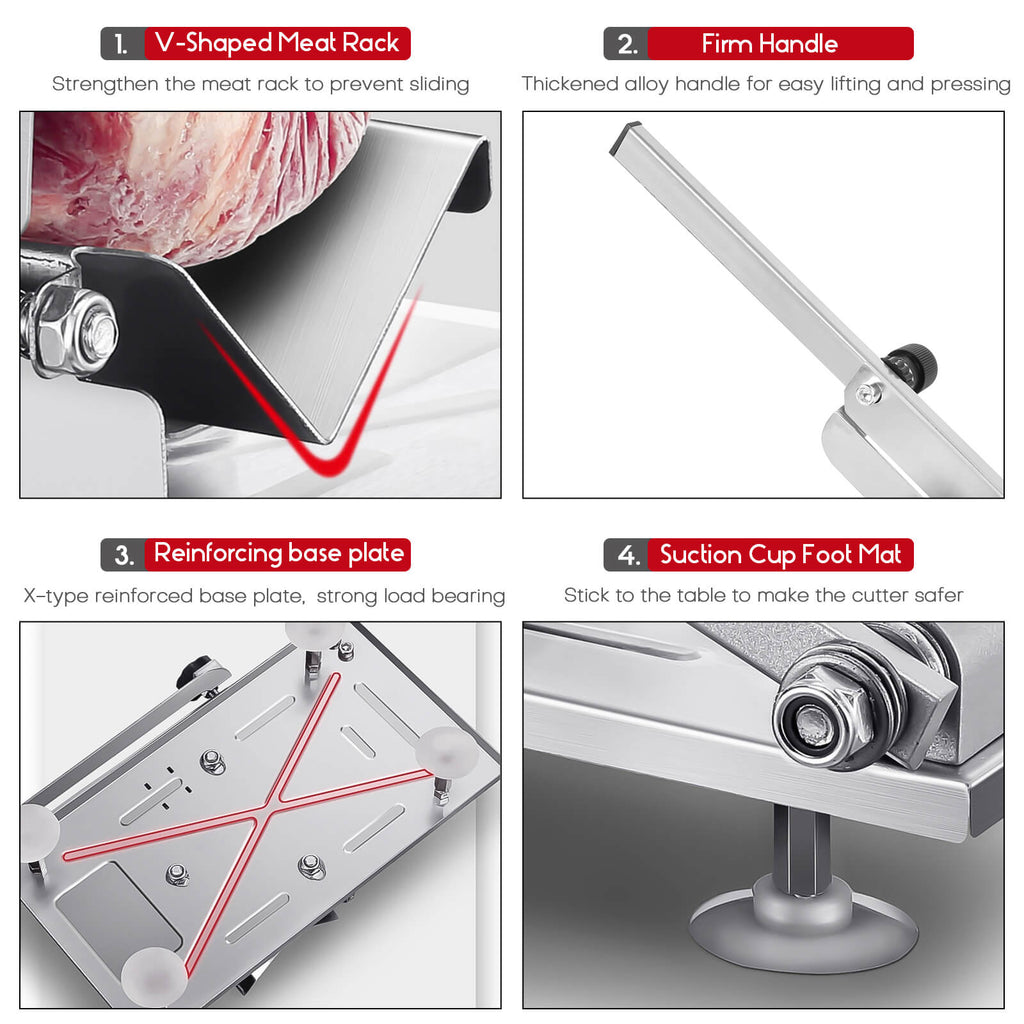 Stainless Steel Handheld Manual Frozen Meat Slicer Beef Slicing Cutting  Machine