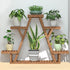 Wood Plant Stand Carbonized Triangle Corner Plant Rack - millionsource