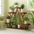 Wood Plant Stand Carbonized Triangle Corner Plant Rack - millionsource