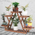 Wood Plant Stand Carbonized Triangle Corner Plant Rack - millionsource