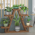 Wood Plant Stand Carbonized Triangle Corner Plant Rack - millionsource