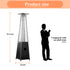 87 in Pyramid Patio Heater with Cover 42000 BTU Propane Gas Heating - millionsource