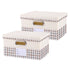 Lidded Storage Bins Cotton Linen Foldable Washable Basket, 2PCS