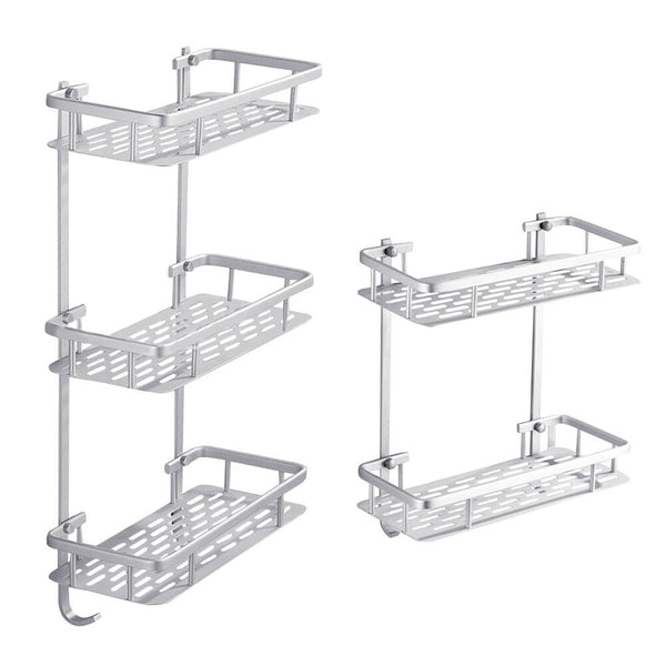 Adjustable Wall-mounted Shower Shelf, Bathroom Kitchen Storage