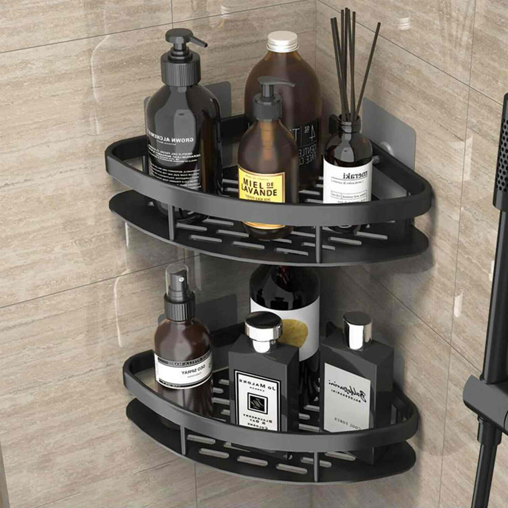 2pcs Bathroom Wall Mounted Shower Caddy Corner Shelf Organizer, No Drilling  Needed