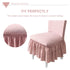 Jacquard Stretch Chair Cover Dining Room Ruffled Slipcover - millionsource