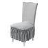 Jacquard Stretch Chair Cover Dining Room Ruffled Slipcover - millionsource