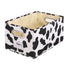 Fabric Storage Bin Foldable Basket Box Cow Print Cotton Linen