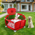 Foldable Safety Kids Baby PlayPen w Basketball Hoop 10 Balls Play Yard