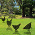 5Pcs Chicken Yard Art Outdoor Metal Statue Decor Garden Stakes - millionsource