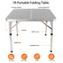 Portable Aluminum Fold-in-Half Table with Adjustable Heights - millionsource