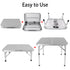 Portable Aluminum Fold-in-Half Table with Adjustable Heights - millionsource