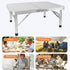 Portable Aluminum Fold-in-Half Table with Adjustable Heights - millionsource