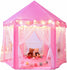 Girls Hexagon Princess Castle Play Tent Large Playhouse w/ Rug