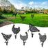 5Pcs Chicken Yard Art Outdoor Metal Statue Decor Garden Stakes - millionsource