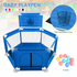 Foldable Safety Kids Baby PlayPen w Basketball Hoop 10 Balls Play Yard